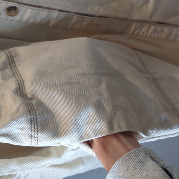 Oak + Fort Cream Utility Shirt Jacket Small - Picture 4 of 5